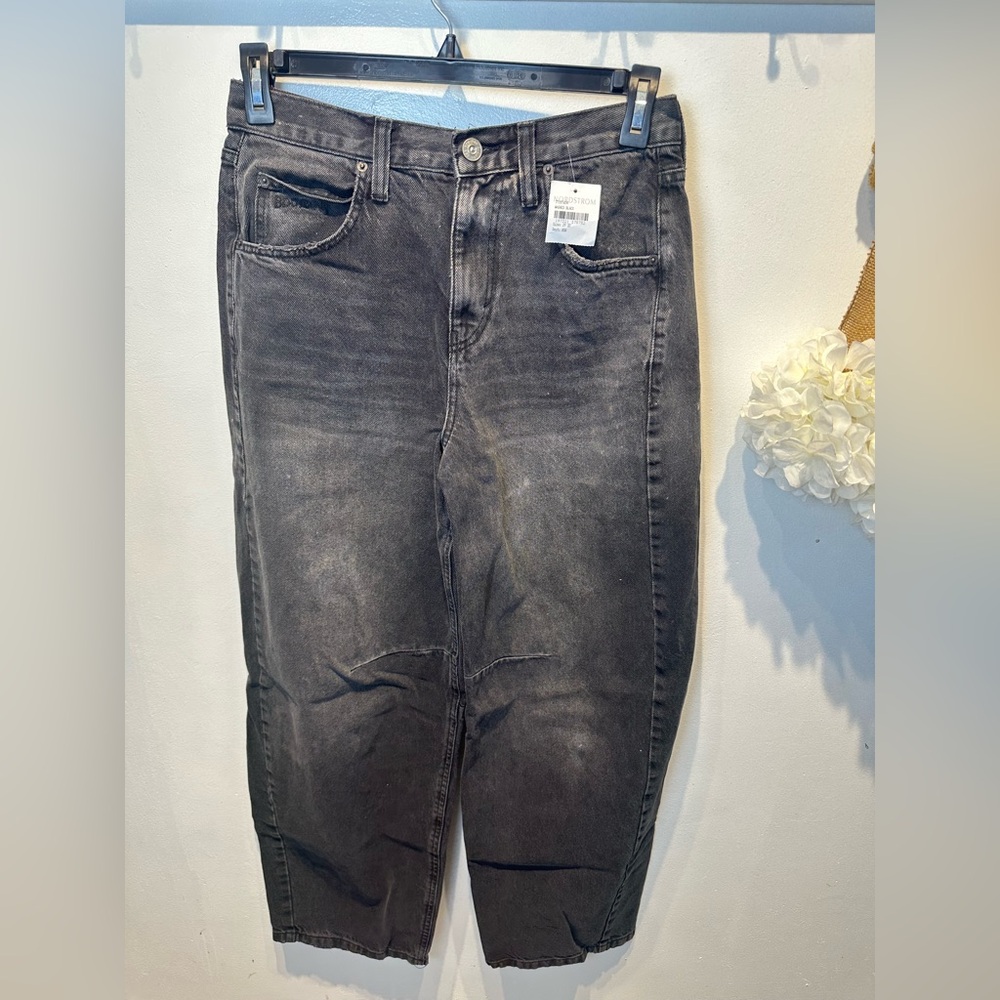 Nordstrom Washed Black Big Barrel Retro Jeans
